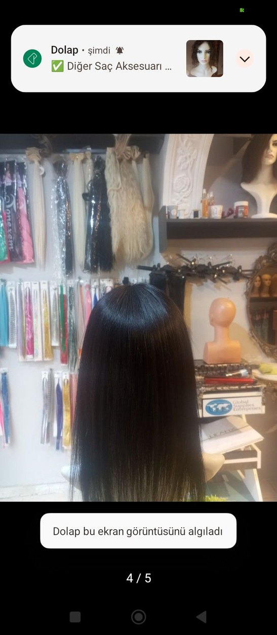 35 cm koyu kahve tepelik gercek saç - Görsel 4