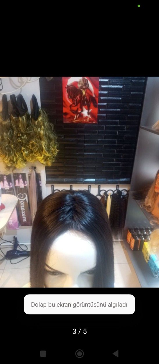 35 cm koyu kahve tepelik gercek saç - Görsel 3