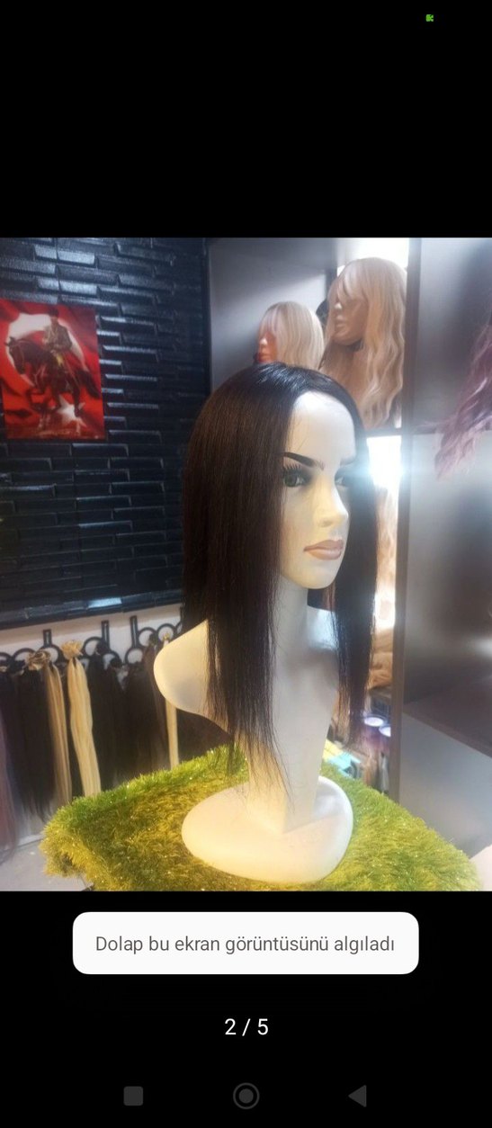 35 cm koyu kahve tepelik gercek saç - Görsel 2