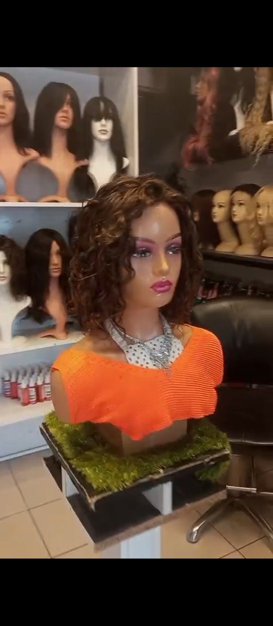 doğal kahve perma gerçek saç peruk - Görsel 4