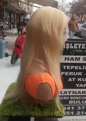 65 cm 200 gram kulaktan kulağa tül peruk - Görsel 5