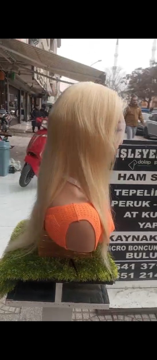 65 cm 200 gram kulaktan kulağa tül peruk - Görsel 5