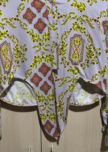 Bohem Desenli Düğmeli Kadın Gömlek - Görsel 4