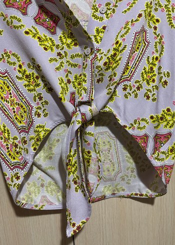 Bohem Desenli Düğmeli Kadın Gömlek - Görsel 5