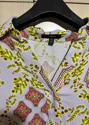 Bohem Desenli Düğmeli Kadın Gömlek - Görsel 3