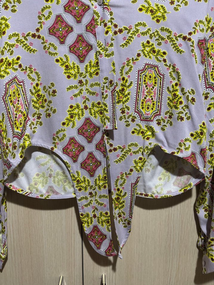Bohem Desenli Düğmeli Kadın Gömlek - Görsel 4