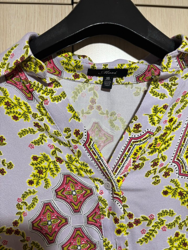 Bohem Desenli Düğmeli Kadın Gömlek - Görsel 3