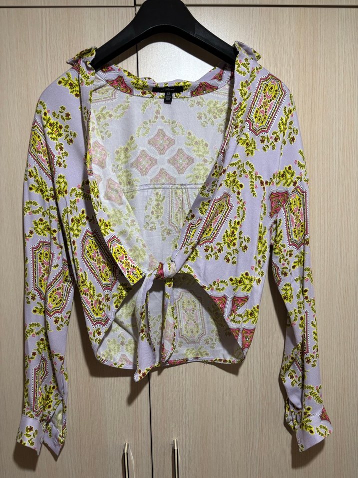 Bohem Desenli Düğmeli Kadın Gömlek - Görsel 2