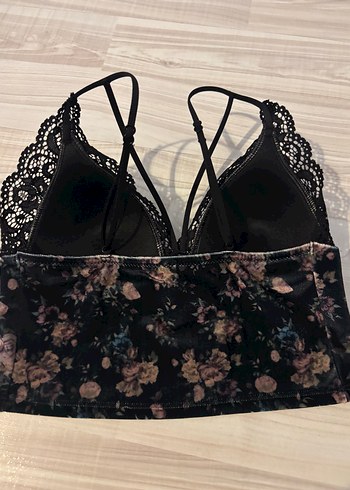 Penti Çiçek Desenli Siyah Gotik Bralet - Görsel 3