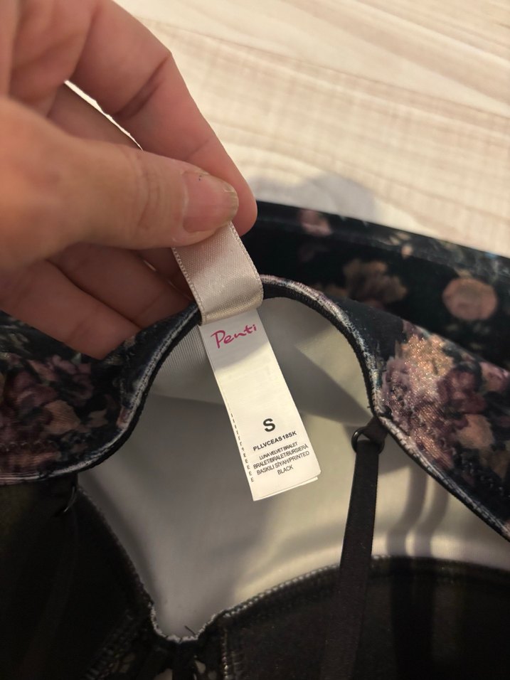 Penti Çiçek Desenli Siyah Gotik Bralet - Görsel 5