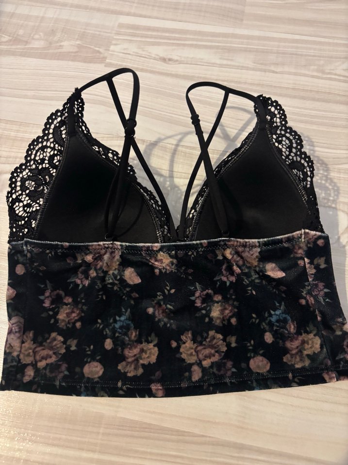 Penti Çiçek Desenli Siyah Gotik Bralet - Görsel 3