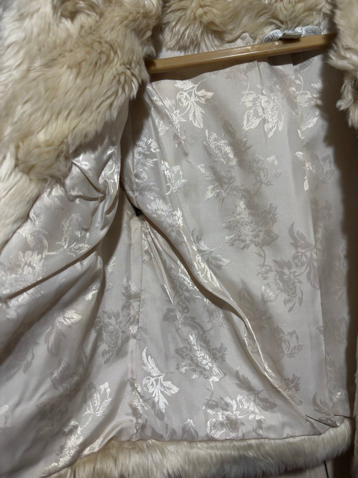 Forever New Kadın  Beyaz Suni Kürk Midi Ceket - Görsel 3