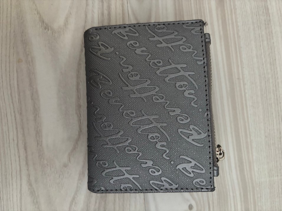 Benetton Gri Desenli Deri Kadın Cüzdan Orjinal - Görsel 2