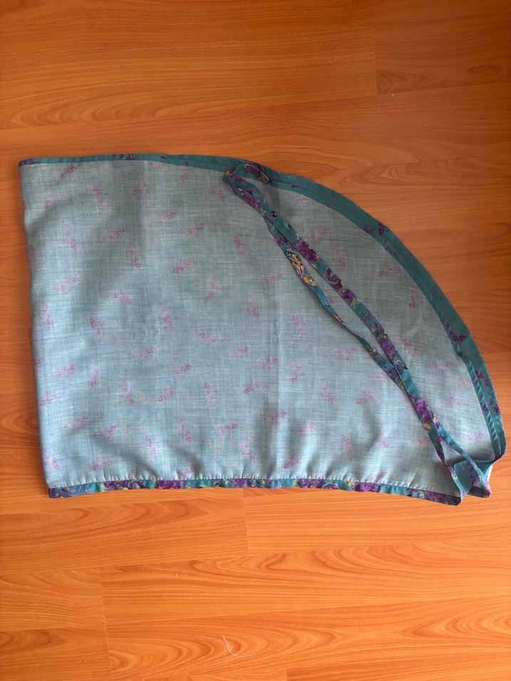 Turkuaz mavi renk etnik renk ve desende diz üstü plaj pareo - Görsel 4