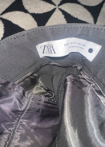 Kadın Gri Kumaş Kemerli Ofis Pantolonu - Görsel 2