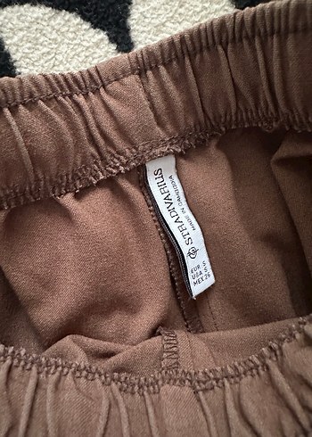 Kahverengi Süet Bol Kesim Kemerli Kadın Pantolon - Görsel 2