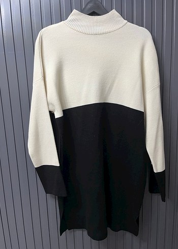 Yarım Balıkçı Yaka Uzun Kollu Renk Bloklu Kazak - Görsel 3