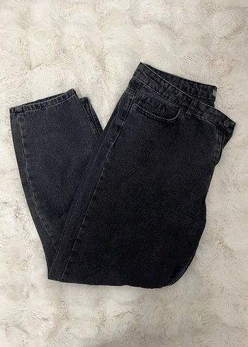 Gri Rahat Kesim Midi Kadın Kot Pantolon - Görsel 2