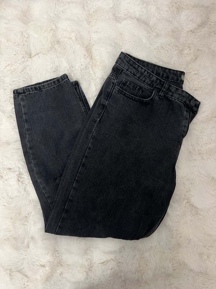 Gri Rahat Kesim Midi Kadın Kot Pantolon - Görsel 2