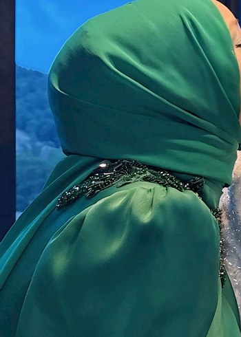 Kadın Turkuaz Uzun Abiye Elbise - Görsel 3