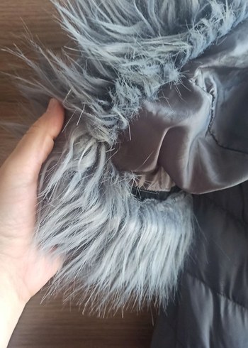 m Beden gri Renk Gri Kürklü Kadın Yelek