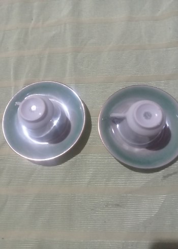 Beyaz yeşil İkili Fincan ve Tabak Seti - Görsel 2