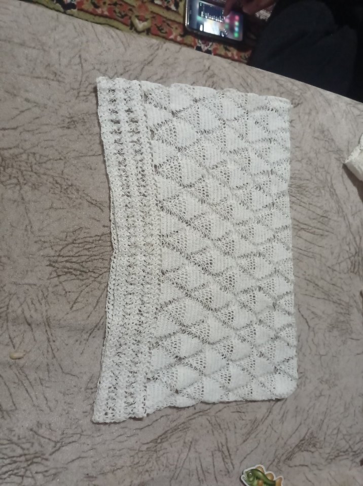 Beyaz Örgü Desenli yastık başı - Görsel 2