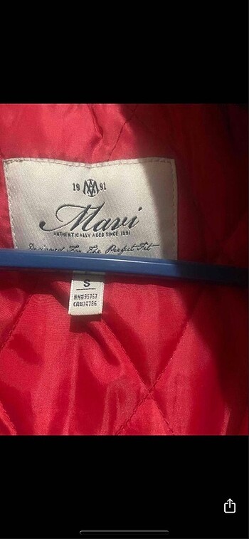 s Beden kırmızı Renk Mavi mont