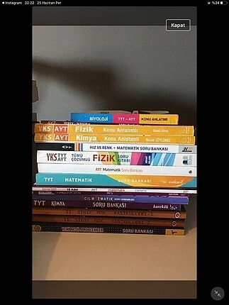 15 adet kitap