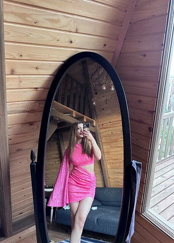 xs Beden Gira pembe pullu elbise