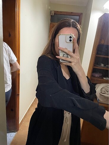 36 Beden Kuşaklı siyah kaşe