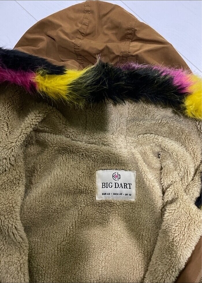 Kürklü parka Camel - Görsel 3