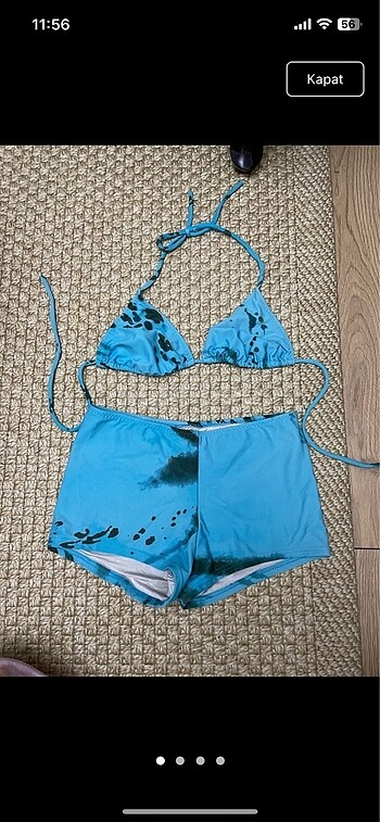 Şortlu bikini takımı