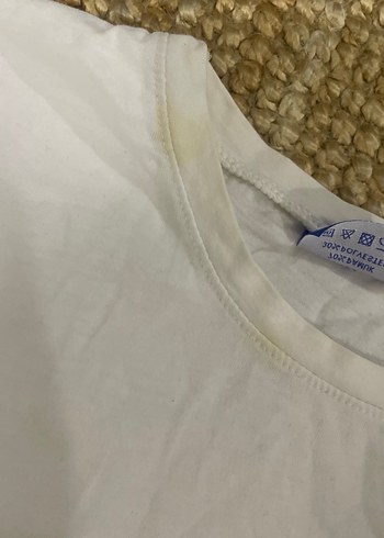 Beyaz Baskılı Hamile Tişörtü, Kısa Kollu, Rahat Kesim %70 pamuk - Görsel 4