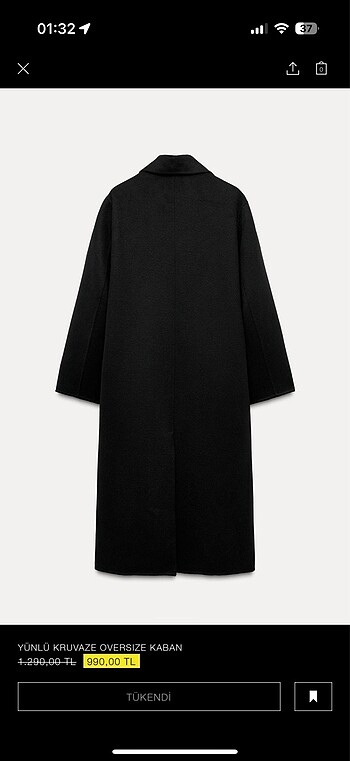 Zara Zara Yün Karışımlı Kaban