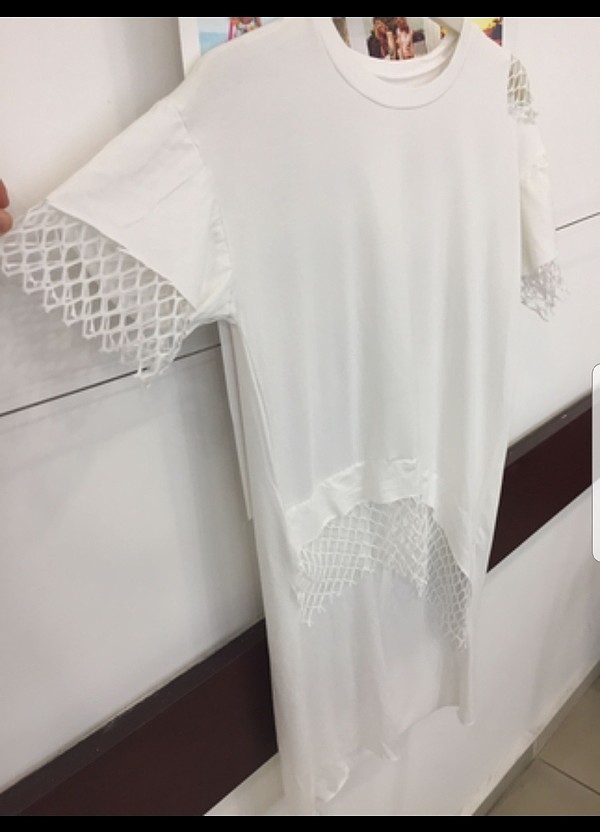 File detaylı beyaz bluz - Görsel 3