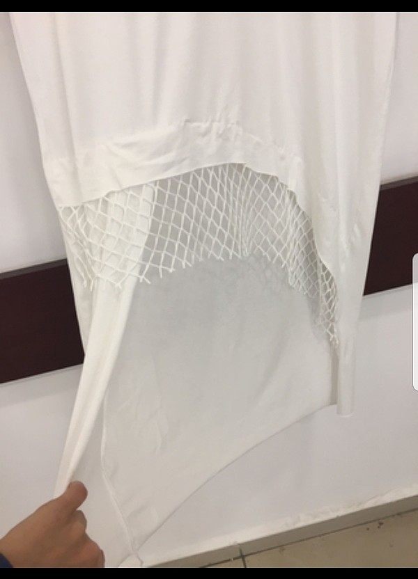 File detaylı beyaz bluz - Görsel 4