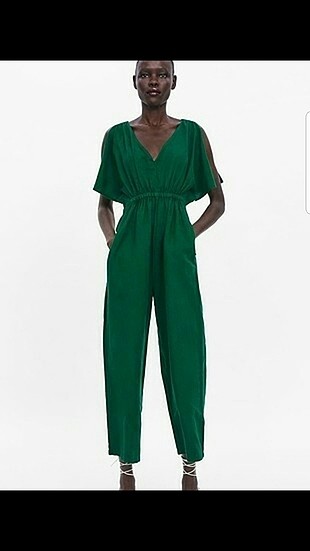 Zara model yeşil tulum - Görsel 5