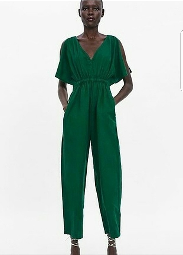 Zara model yeşil tulum - Görsel 2