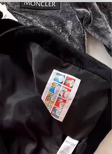 xl Beden gri Renk Moncler peluş mont