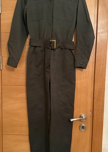 Massimo Dutti Haki Kemerli Uzun Kollu Tulum - Görsel 5