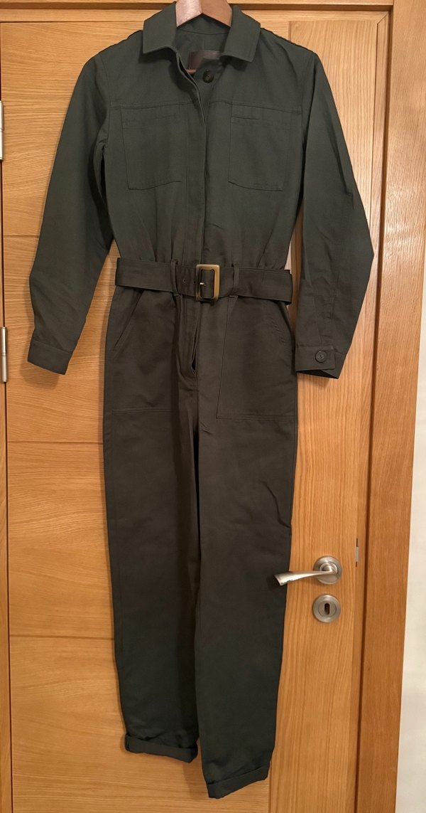 Massimo Dutti Haki Kemerli Uzun Kollu Tulum - Görsel 5