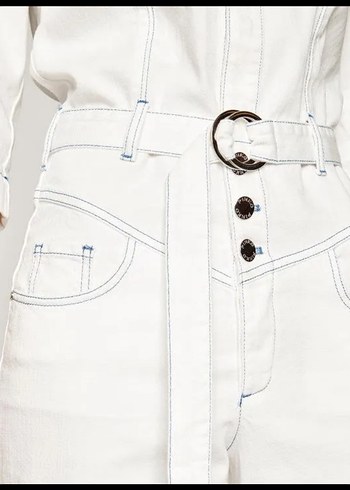 Pinko Beyaz Denim tulum - Görsel 4