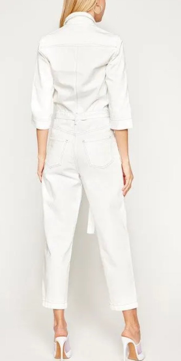 Pinko Beyaz Denim tulum - Görsel 3