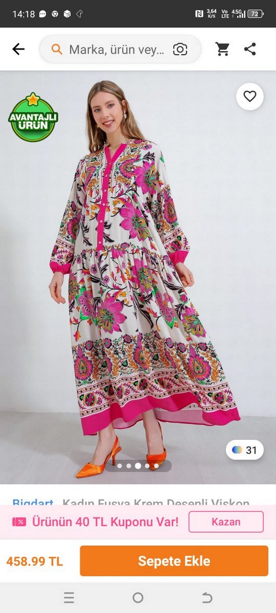 Bohem Desenli Uzun Kadın Elbise - Görsel 4