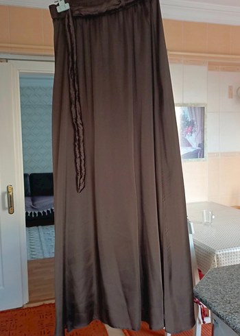 Kahverengi Drapeli Uzun Kadın takım - Görsel 5