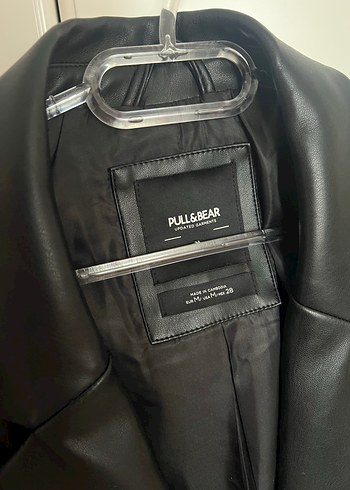 Siyah deri blazer ceket Pull and Bear - Görsel 3