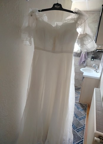 Beyaz Straplez Vintage Gelinlik