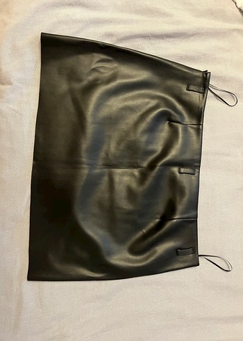 Siyah Deri mini etek - Görsel 2