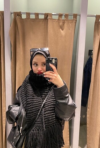 Fresh scarf siyah penye şal